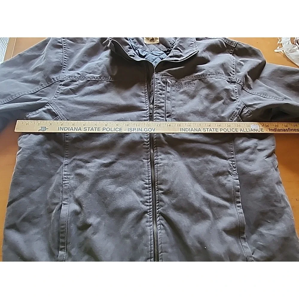 Red Head Mens Hunting Jacket 100% Cotton Full‎ Zip Blue Gray L